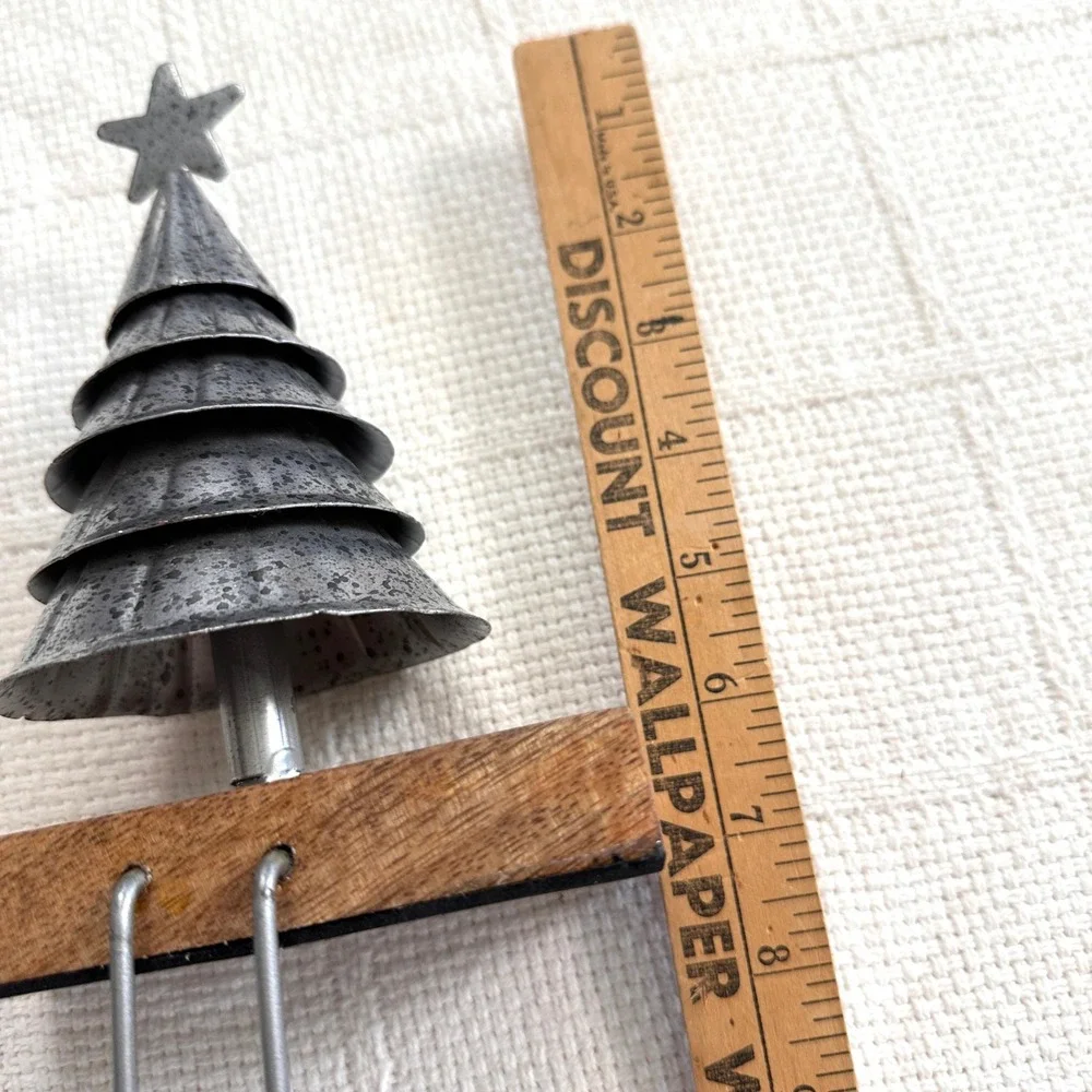 Christmas Stocking Holder Tree Hangers‎ Primitive Metal Wood Farmhouse Rustic
